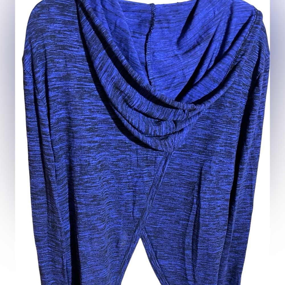 Mossimo Supply Co. size XL violet & black hooded sweater with wrap open back - Picture 3 of 16